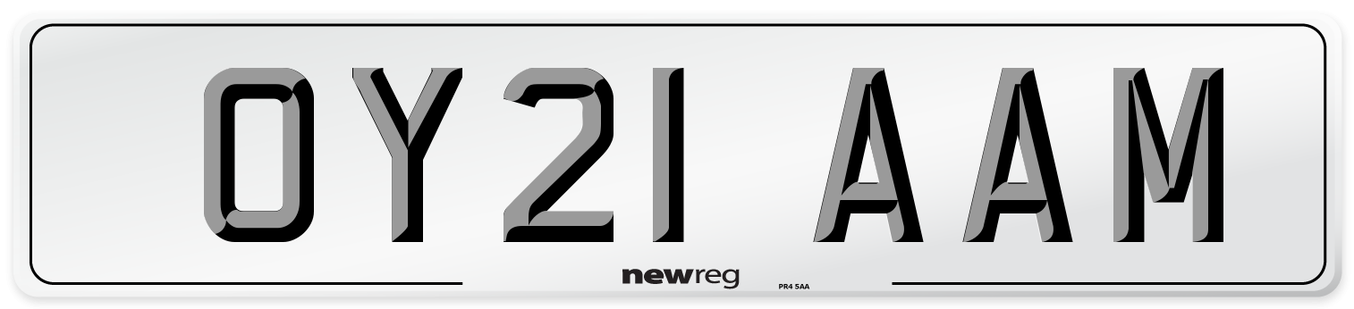 OY21 AAM Number Plate from New Reg